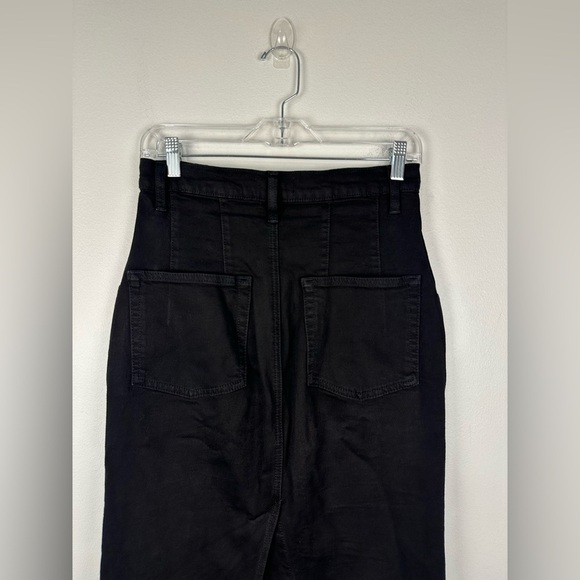 FRAME The High Waisted Seamed Black Denim Midi Skirt Women’s Sz 27 - Picture 7 of 9